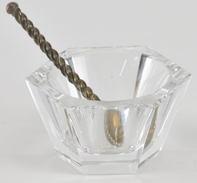 Lot 1119 - BACCARAT; a hexagonal crystal glass salt, with...
