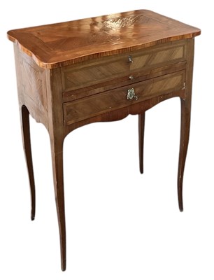 Lot 7 - A late 19th century French kingwood and inlaid...