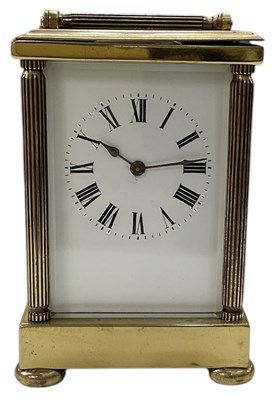 Lot 123 - A modern French brass cased carriage clock,...