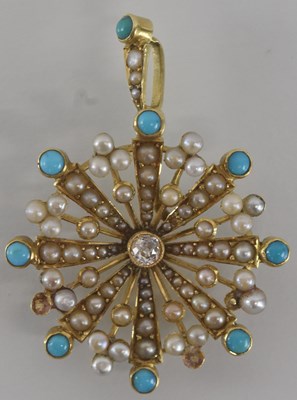 Lot 1281 - An Edwardian yellow metal seed pearl,...