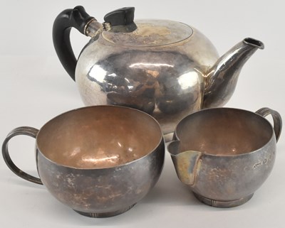 Lot 1021 - A stylish 1950s hallmarked silver three piece...