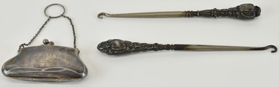Lot 1107 - F D LONG; a George V hallmarked silver purse,...