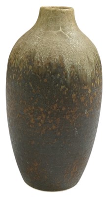 Lot 528 - RUSKIN; a cylindrical vase of shouldered form,...