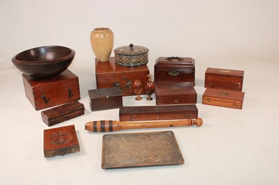 Lot 1019 - A collection of treen, including a George III...