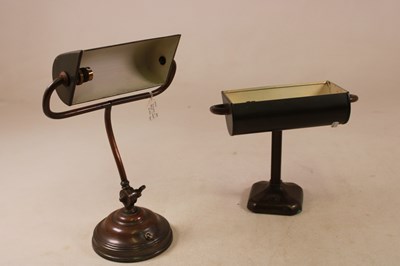 Lot 1210 - Two early 20th century desk lamps with...