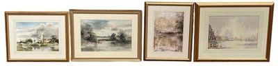 Lot 246 - UNATTRIBUTED; three watercolour landscapes,...