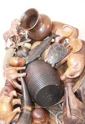 Lot 1016 - A large quantity of treen, including carved...