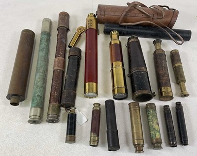 Lot 1094 - A collection of telescopes, including a brass...