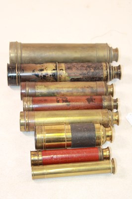 Lot 1093 - Seven various brass mounted telescopes,...