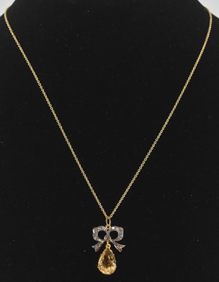 Lot 1229 - A 925 hallmarked silver gilt citrine,...