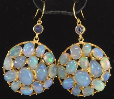 Lot 1253 - A pair of 925 hallmarked silver gilt circular...