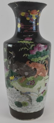 Lot 579 - A 19th century Chinese black ground porcelain...