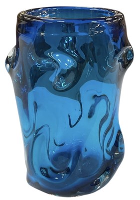 Lot 558 - WHITEFRIARS; a large Kingfisher blue 'knobbly'...