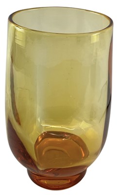 Lot 550 - WHITEFRIARS; a large gold amber footed vase,...