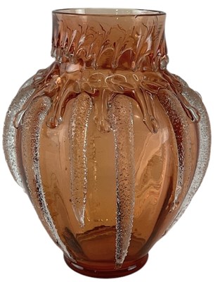 Lot 551 - An early 20th century Italian peach glass...