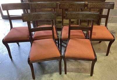 Lot 526 - A set of six 19th century mahogany dining...