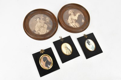 Lot 1352 - A 19th century silhouette side profile of a...