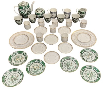 Lot 526 - SPODE; a part coffee service, decorated in the...