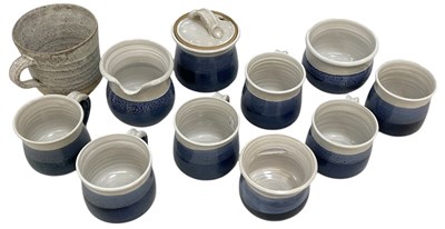 Lot 529 - ANN HUGHES; a part six setting studio pottery...