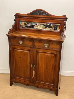 Lot 548 - A 19th century walnut mirror backed chiffonier,...