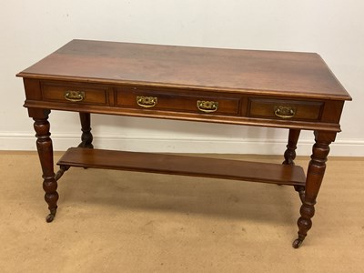 Lot 549 - A 19th century walnut side table with three...