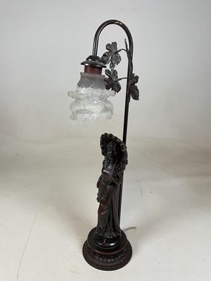 Lot 637 - A modern bronze effect figural table lamp,...