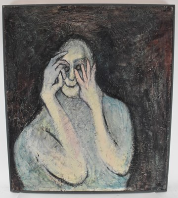 Lot 175 - LISA CARTER; an abstract oil on canvas,...
