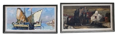 Lot 229 - UNATTRIBUTED; a modern oil on canvas, abstract...
