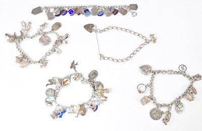 Lot 1056 - Five hallmarked silver and sterling silver...