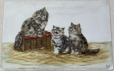 Lot 286 - BESSIE BAMBER (1870-1910); oil on opaque glass,...