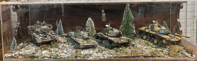 Lot 82 - TAMIYA; four model tanks, 1/32 scale tanks of...