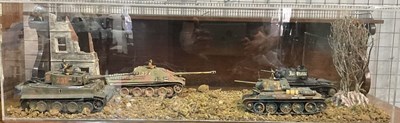 Lot 83 - TAMIYA; a tanks diorama, two German and two...