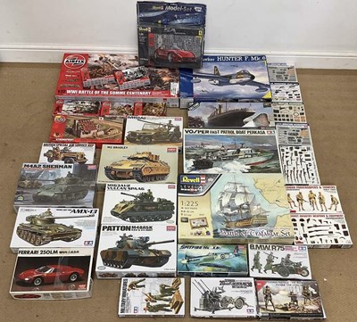 Lot 84 - AIRFIX, REVELL AND TAMIYA; a quantity of kits,...