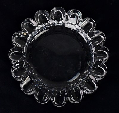 Lot 568 - VILLEROY BOCH; a crystal lobed ashtray, 3 x 17....