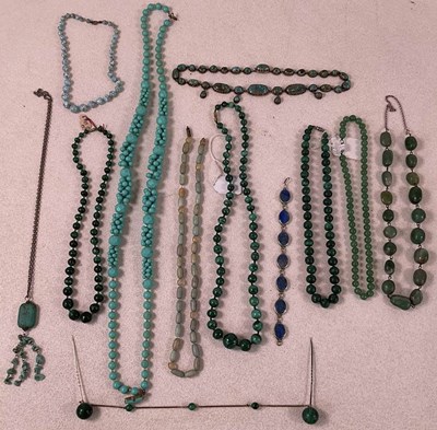 Lot 1195 - A group of jewellery including turquoise set...