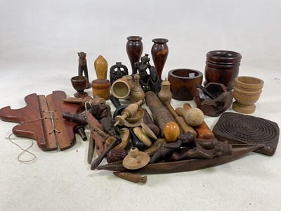 Lot 1012 - A 19th century lignum vitae pestle and mortar,...
