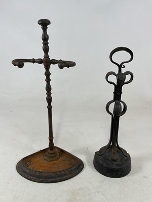 Lot 1068 - A Victorian cast iron corner stick stand,...