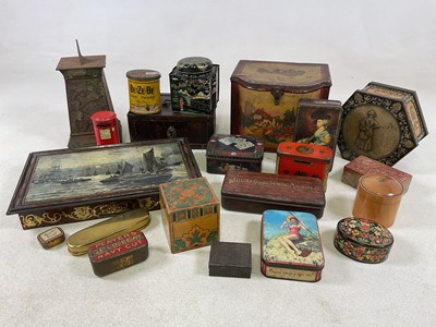 Lot 1064 - A group of vintage tins, including a Huntley &...