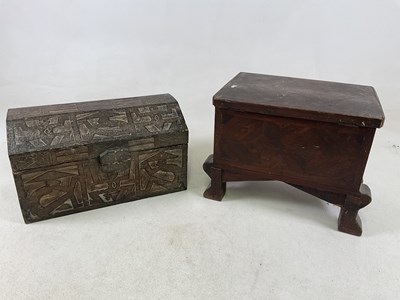 Lot 1067 - An unusual angled dome topped small trunk,...