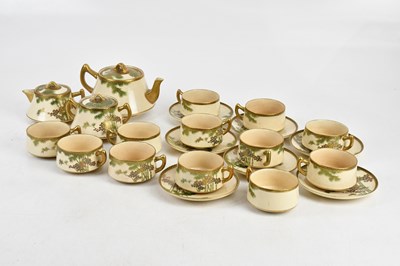 Lot 31 - A Japanese Satsuma part tea service, decorated...