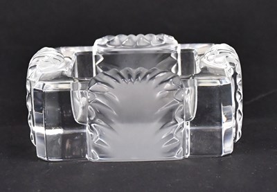 Lot 582 - LALIQUE; a 'Corfou' square ashtray, signed...