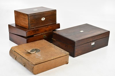 Lot 1309 - A Victorian mahogany writing slope, with brass...