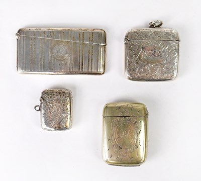 Lot 946 - Two Victorian hallmarked silver vesta cases,...