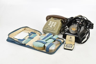 Lot 1328 - Two bakelite mid 20th century telephones, a...