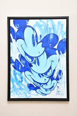 Lot 593 - MR OREKE; oil on canvas, 'Mouse Accumulation,...