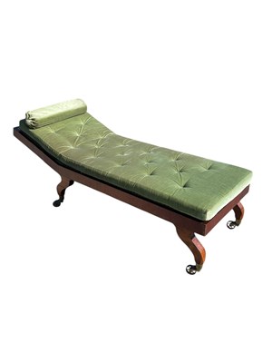 Lot 2117 - A Regency mahogany chaise longue on sabre...