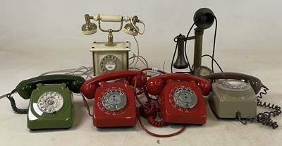 Lot 8 - A group of vintage telephones including two...