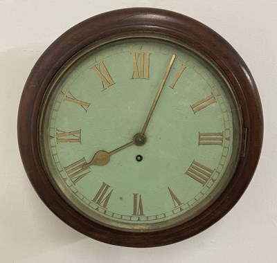 Lot 458 - A late Victorian mahogany circular wall clock,...
