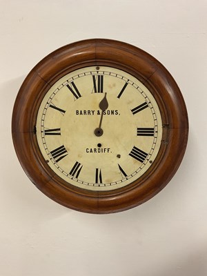 Lot 651 - A late 19th century oak cased circular wall...