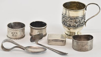 Lot 1047 - An Edward VII hallmarked silver christening...